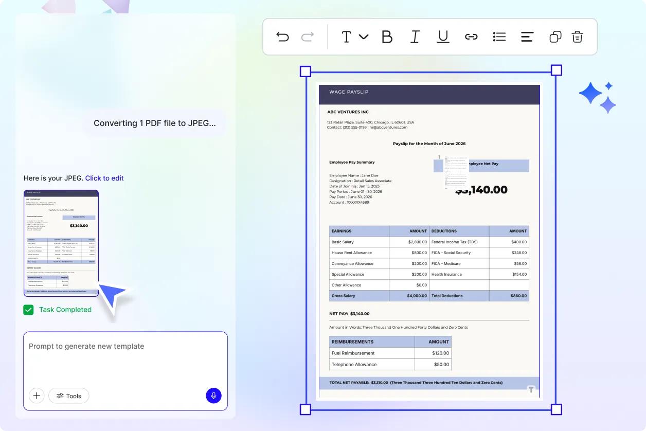 Free AI Convert PDF to JPEG | AI PDF to JPEG Converter Online